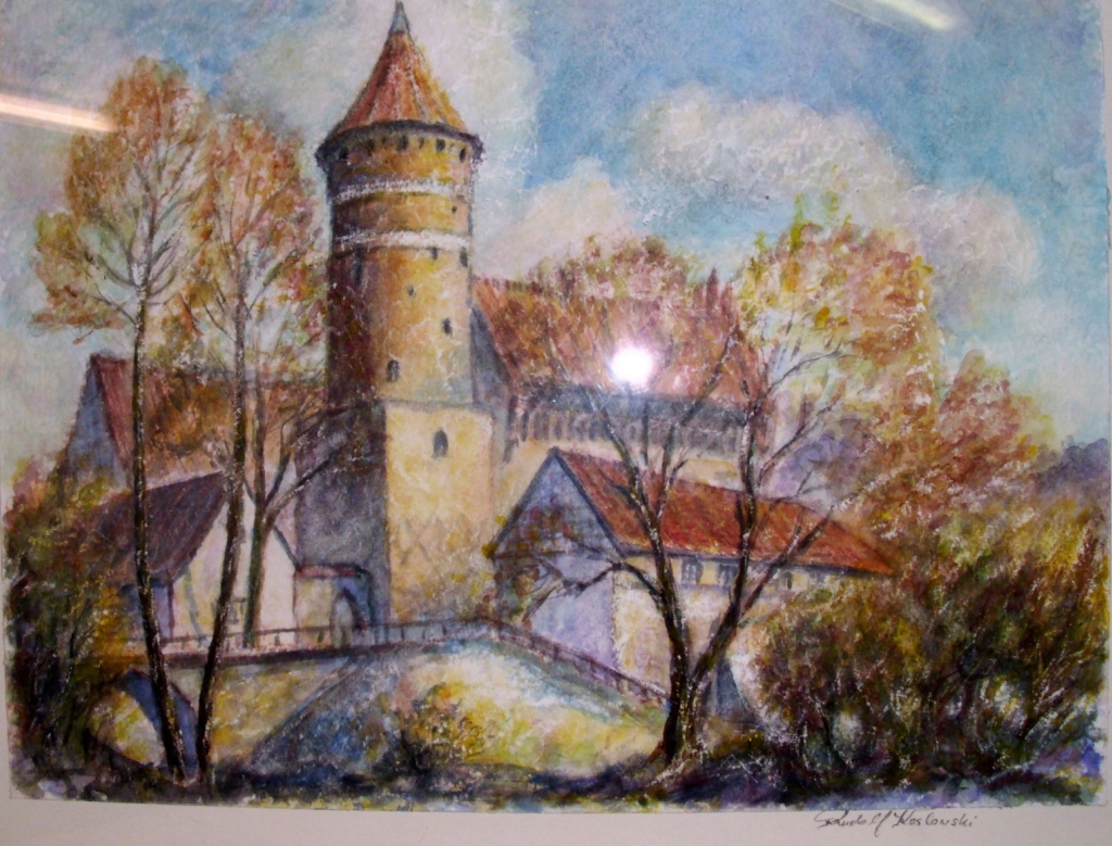 Schloß in Allenstein, Gemälde von Rudolf Koslowski (ehemals Reußen)