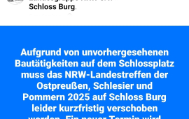 Terminverschiebung Schloss Burg